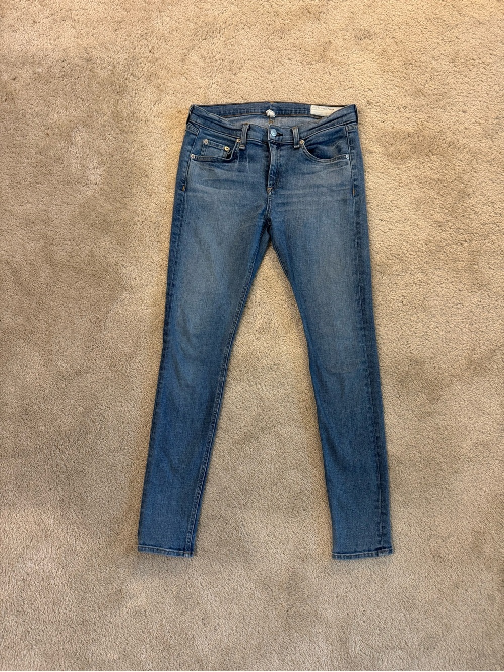 Rag & Bone High Rise Skinny Classic Women's Blue Jeans